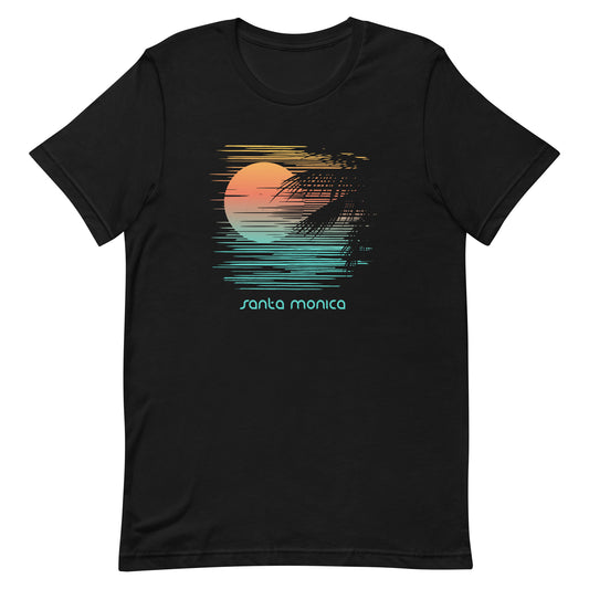Artistic Santa Monica California Palm Tree Vacation Souvenir Unisex T-Shirt