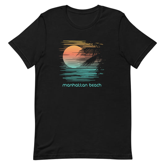 Artistic Manhattan Beach California Palm Tree Vacation Souvenir Unisex T-Shirt