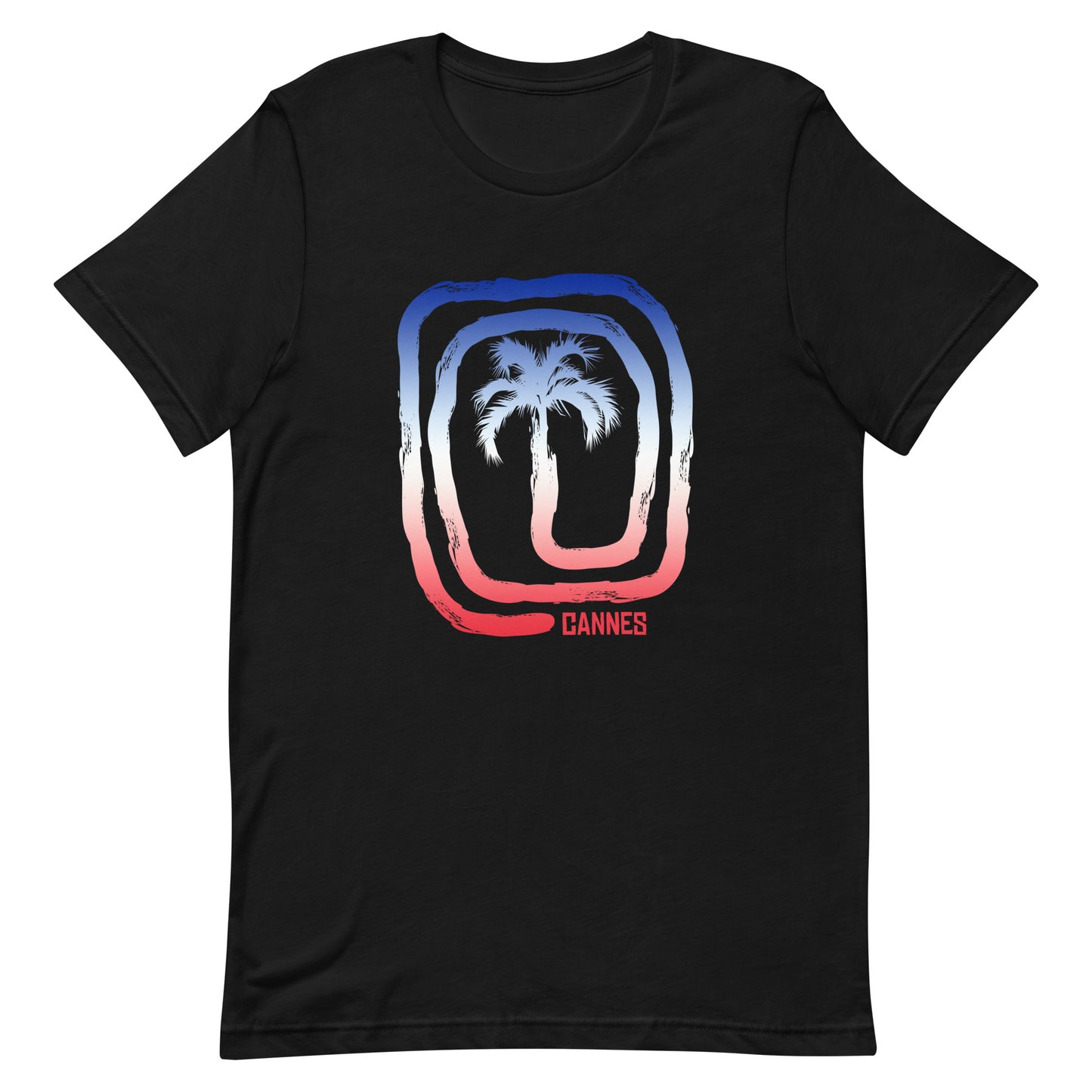 Cool Cannes France Flag Beach Palm Tree Vacation Souvenir Unisex T-Shirt