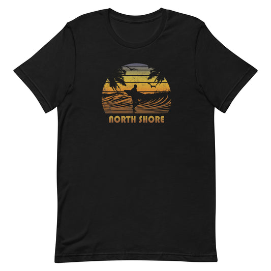 Retro North Shore Oahu Hawaii Surfing Fan Surfer Beach Sunset Unisex T-Shirt