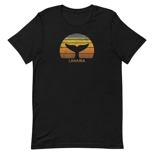 Lahaina Maui Hawaii Retro Whale Souvenir Sunset Unisex T-Shirt