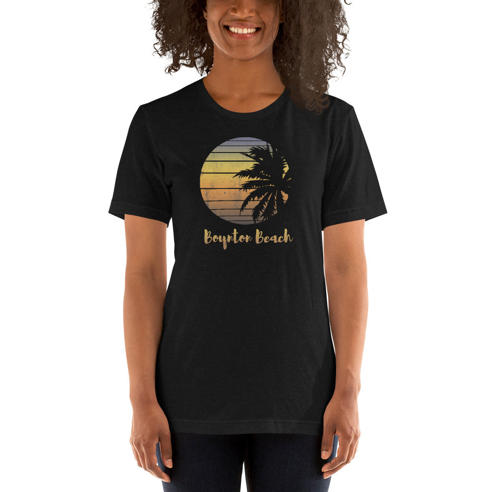 Retro Boynton Beach Florida Palm Tree Vacation Souvenir Unisex T-Shirt