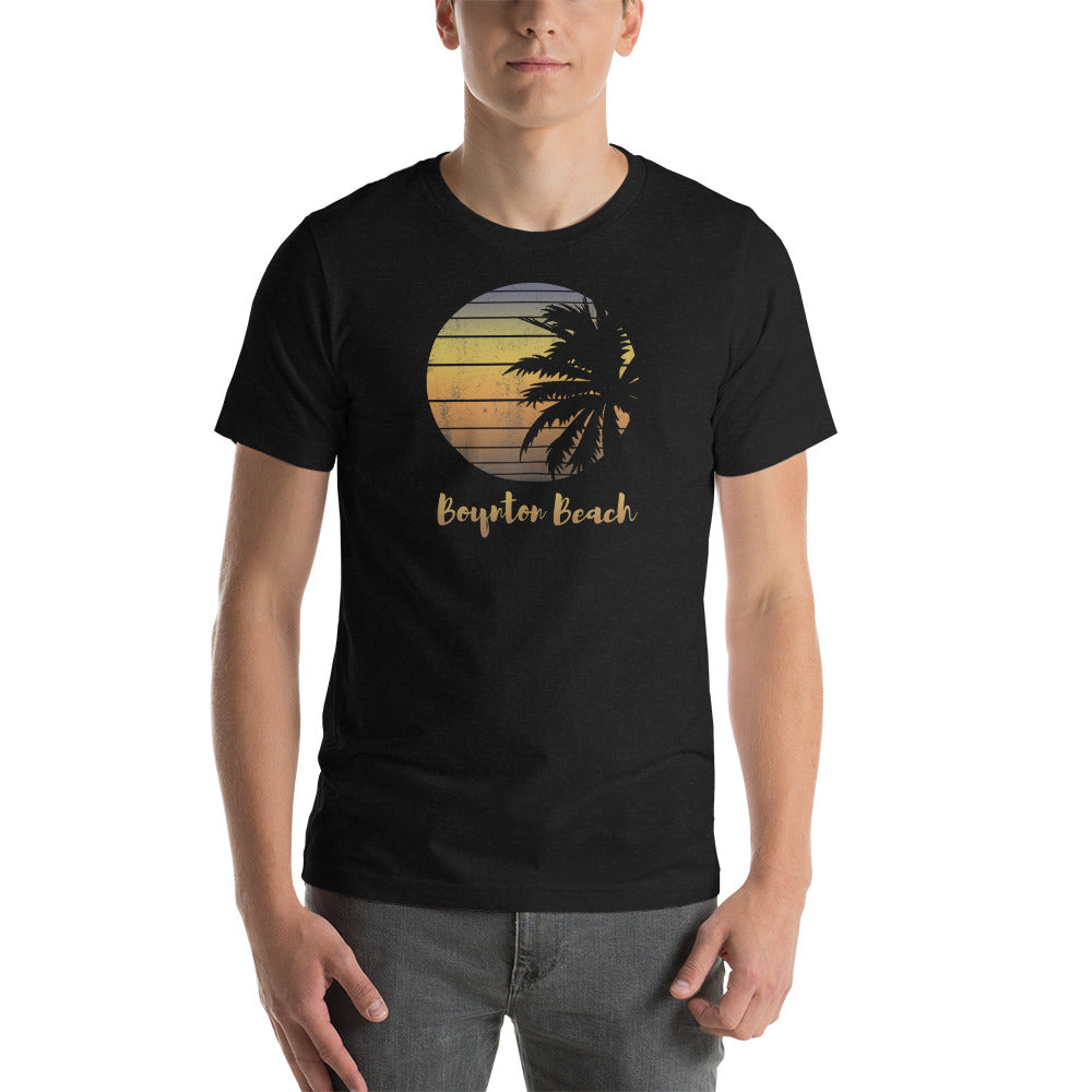 Retro Boynton Beach Florida Palm Tree Vacation Souvenir Unisex T-Shirt