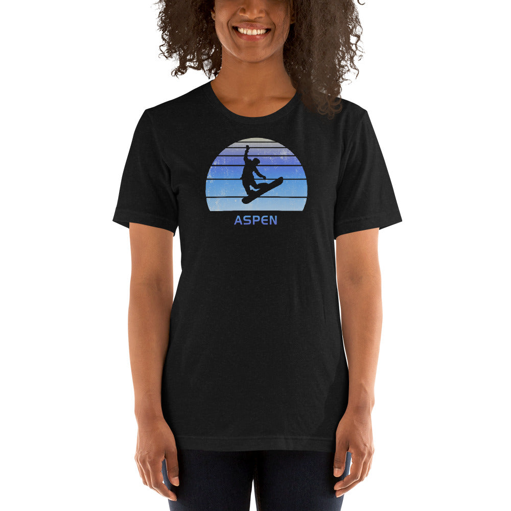 Retro Aspen Colorado Snowboarding Fan Unisex T-Shirt