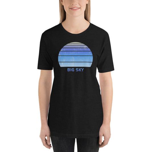 Retro Big Sky Montana Ski Skiing Fan Unisex T-Shirt