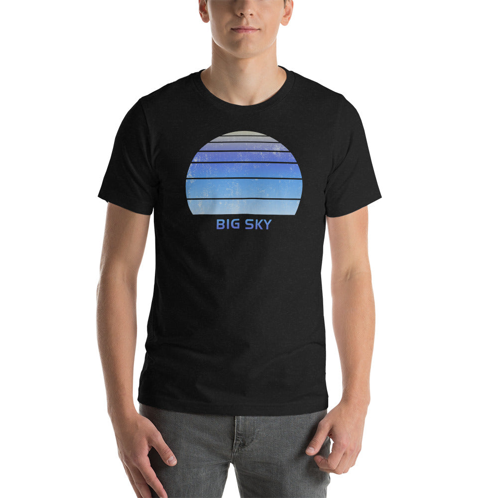 Retro Big Sky Montana Ski Skiing Fan Unisex T-Shirt