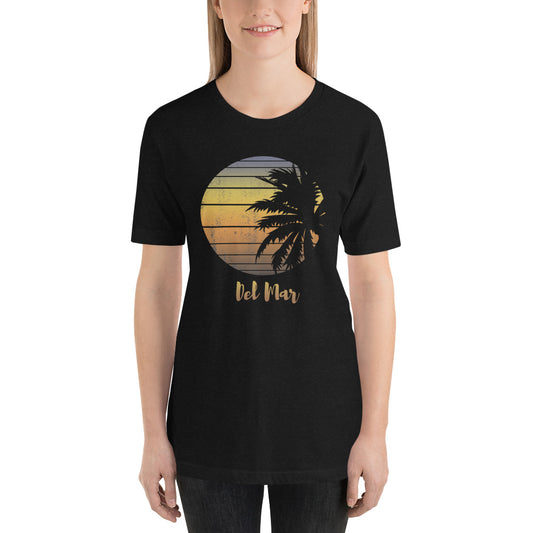 Retro Del Mar California Beach Vacation Souvenir Palm Tree Unisex T-Shirt