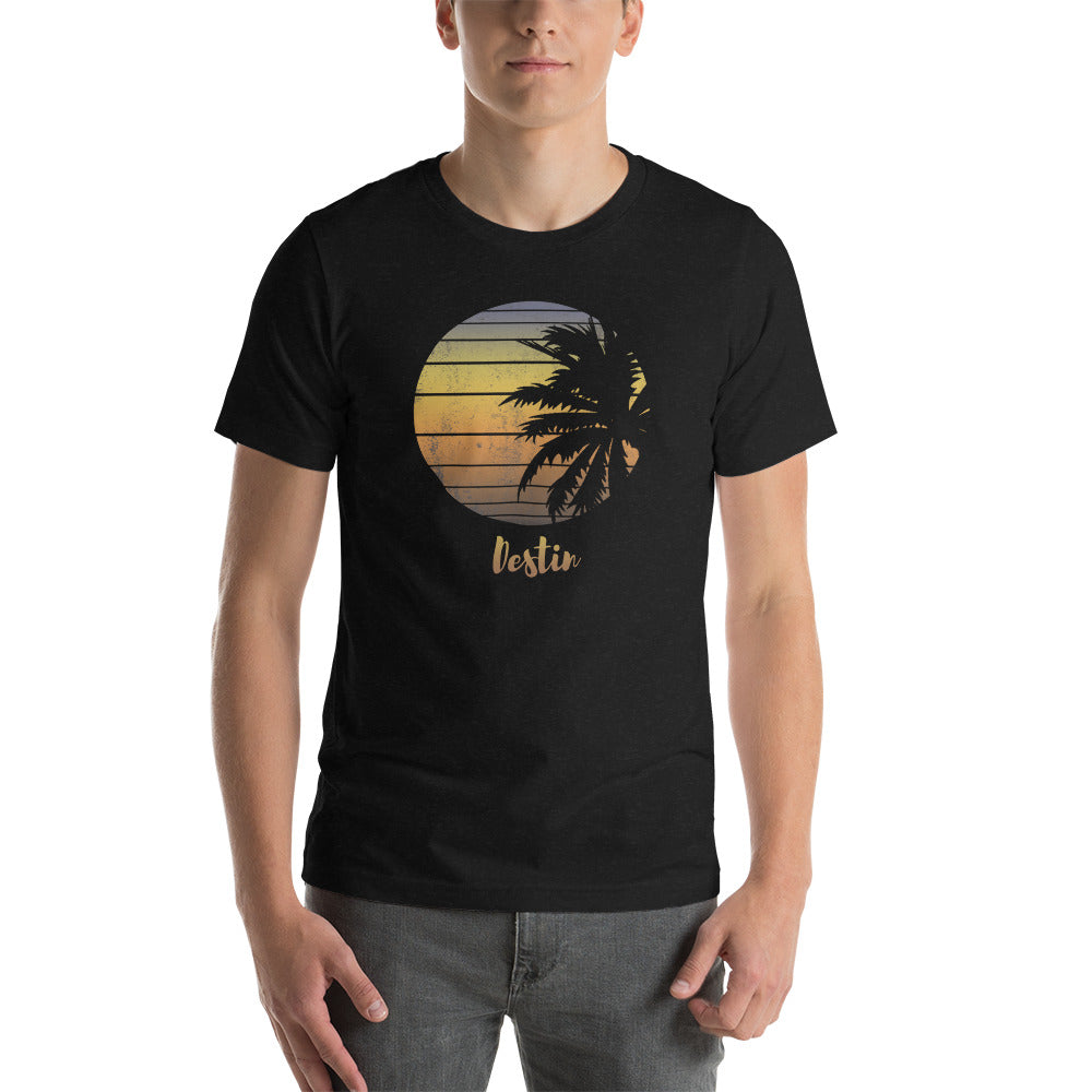 Retro Destin Florida Beach Palm Tree Vacation Souvenir Unisex T-Shirt