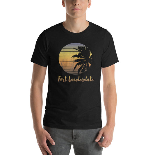 Retro Fort Lauderdale Florida Beach Palm Tree Vacation Souvenir Unisex T-Shirt