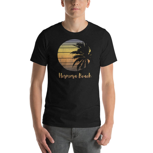 Retro Hermosa Beach California Cool Vacation Souvenir Palm Tree Unisex T-Shirt