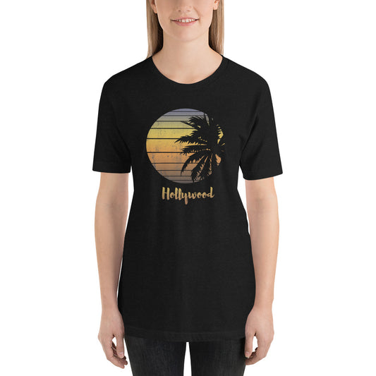 Retro Hollywood Florida Palm Tree Vacation Souvenir Unisex T-Shirt