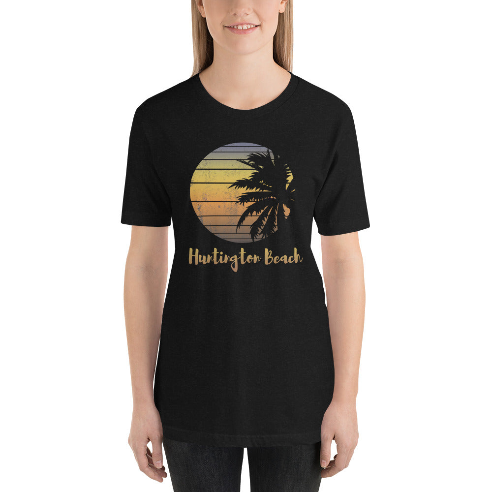 Retro Huntington Beach California Cool Vacation Souvenir Palm Tree Unisex T-Shirt