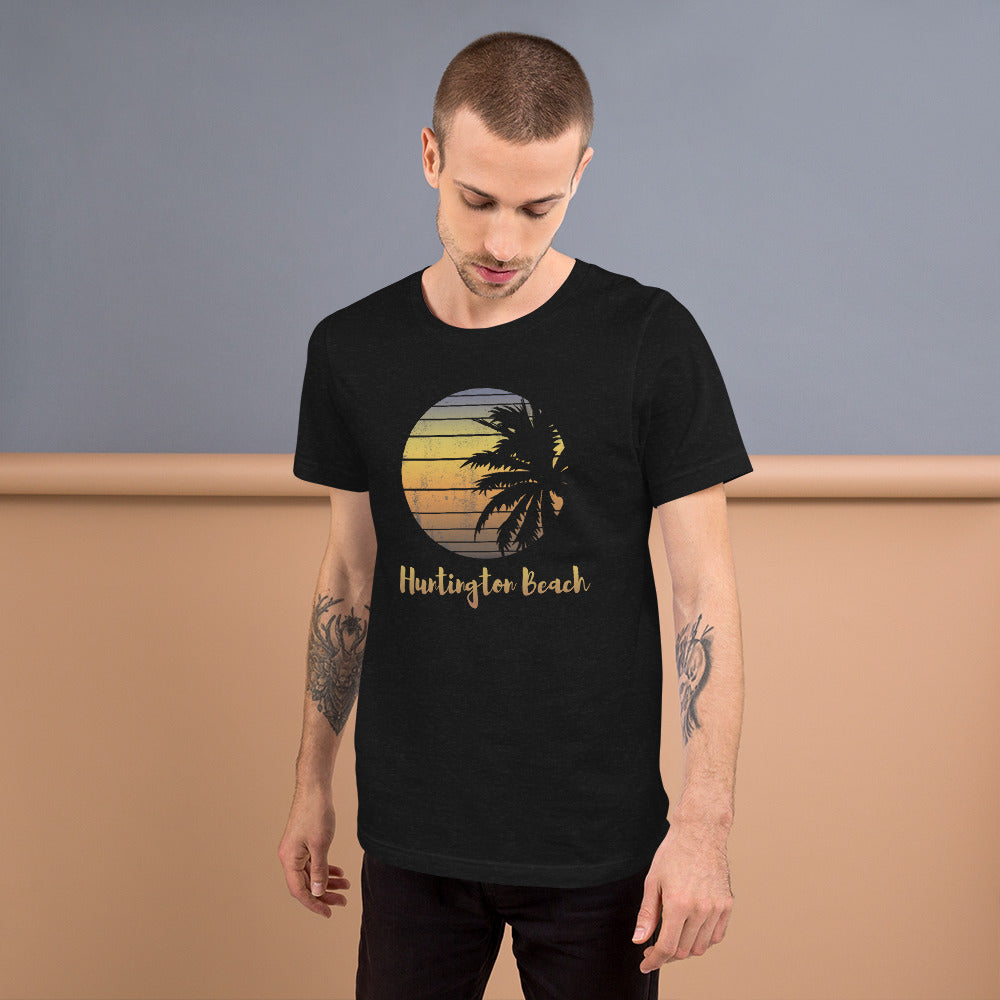 Retro Huntington Beach California Cool Vacation Souvenir Palm Tree Unisex T-Shirt