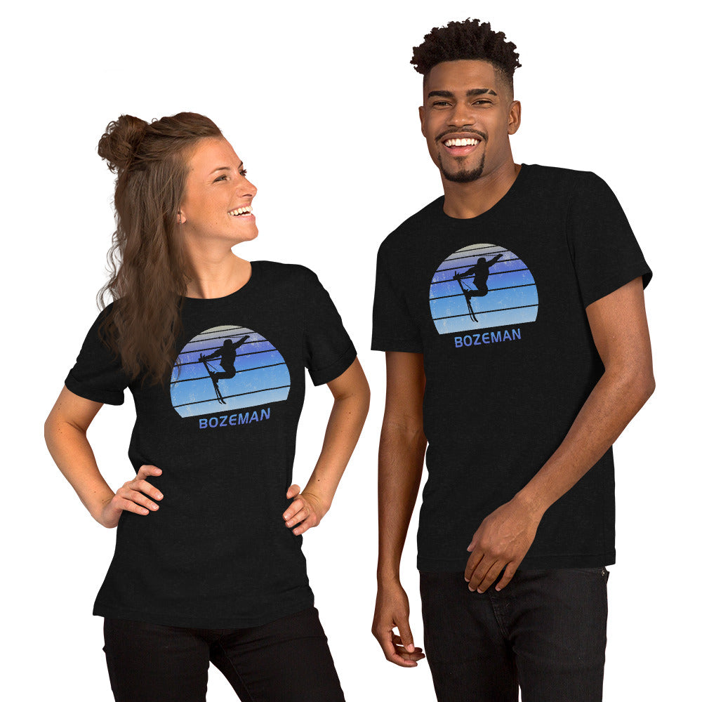 Retro Bozeman Montana Skiing Fan Unisex T-Shirt