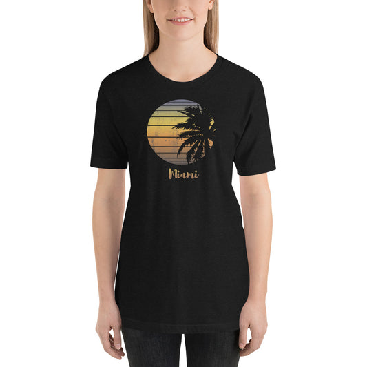 Retro Miami Florida Beach Palm Tree Vacation Souvenir Unisex T-Shirt