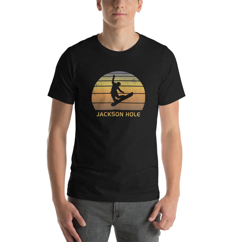 Retro Jackson Hole Wyoming Snowboarding Fan Unisex T-Shirt