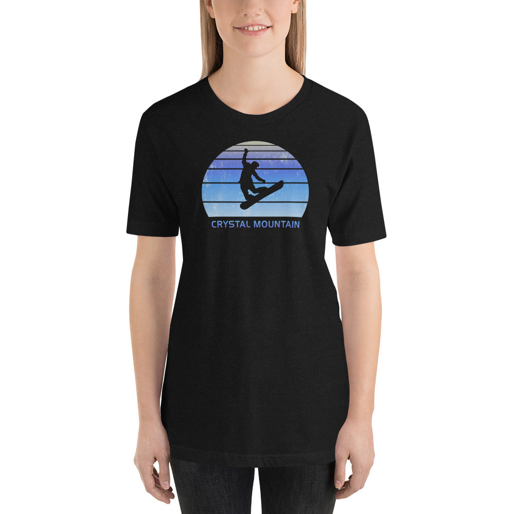 Retro Crystal Mountain Snowboarding Fan Unisex T-Shirt