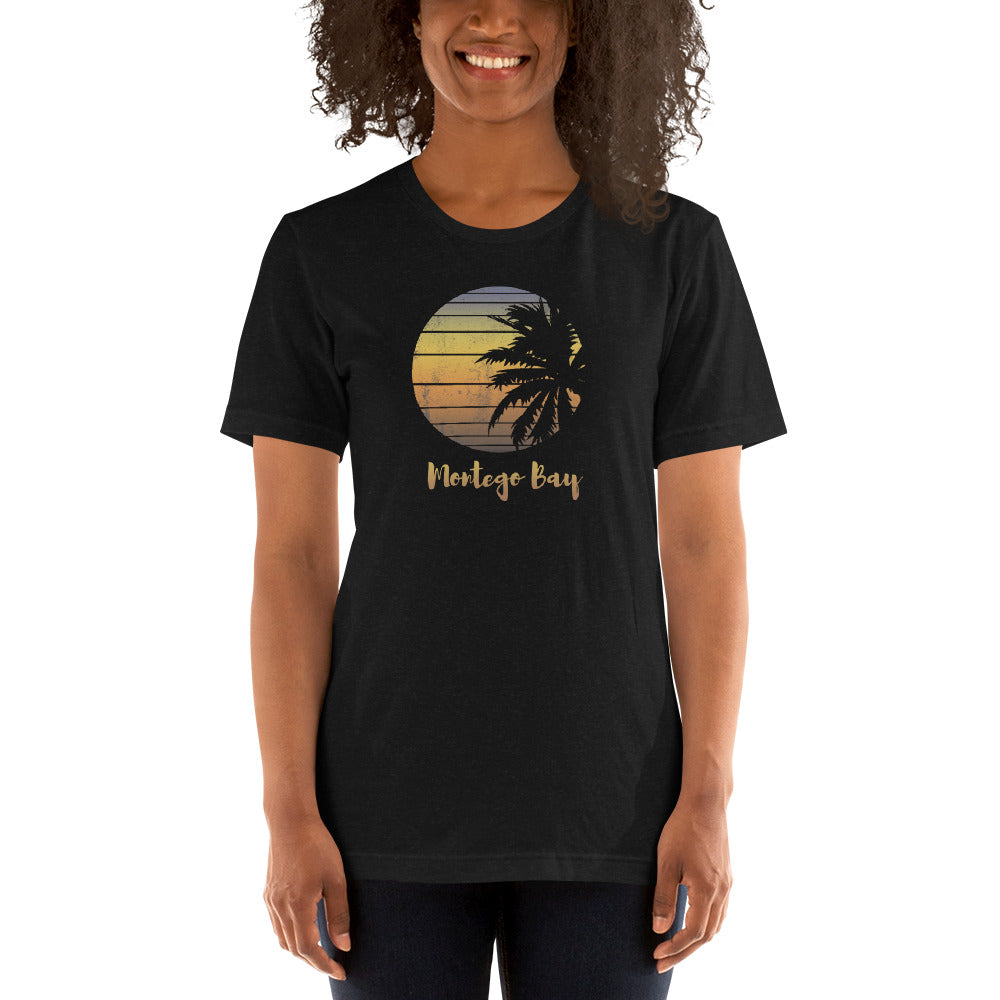 Retro Montego Bay Jamaica  Beach Palm Tree Vacation Souvenir Unisex T-Shirt