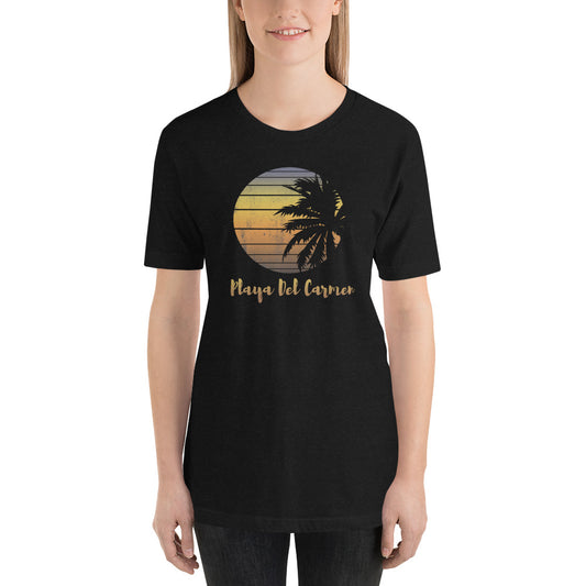Retro Playa Del Carmen Mexico Beach Family Vacation Souvenir Palm Tree Unisex T-Shirt