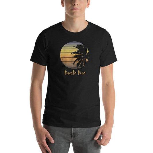 Retro Puerto Rico Beach Palm Tree Vacation Souvenir Unisex T-Shirt