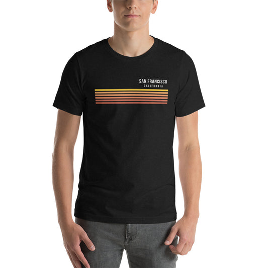 Retro San Francisco California Vacation Stripes Unisex T-Shirt
