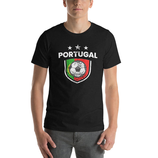 Retro Portugal Soccer Team Football Fan Country Portuguese Flag Unisex T-Shirt