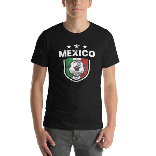 Retro Mexico Soccer Team Football Fan Country Mexican Flag Unisex T-Shirt