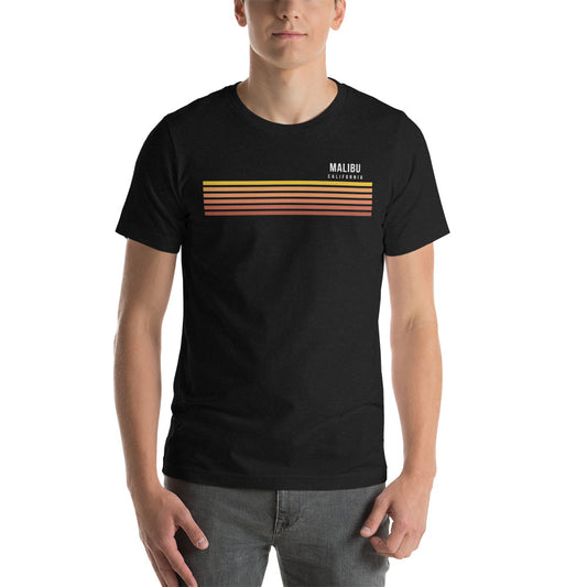 Retro Malibu California Vacation Stripes Unisex T-Shirt