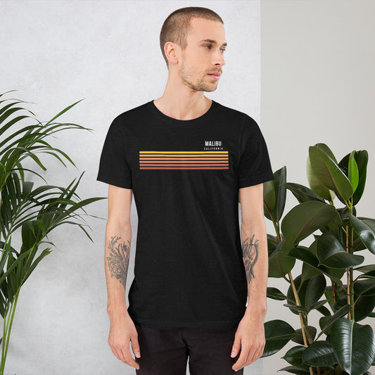 Retro Malibu California Vacation Stripes Unisex T-Shirt