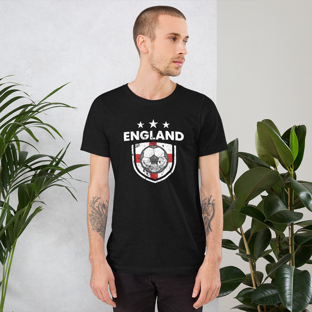 Retro England Soccer Team Football Fan English Flag Unisex T-Shirt