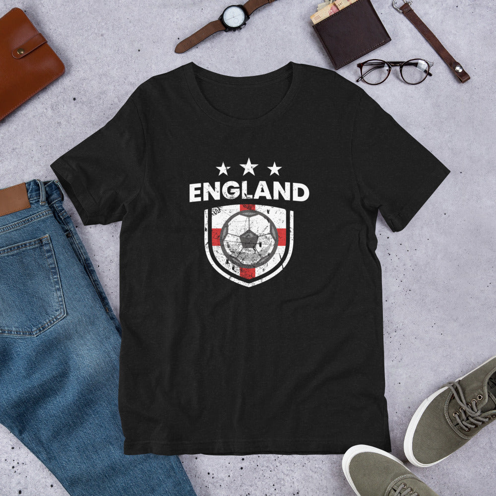 Retro England Soccer Team Football Fan English Flag Unisex T-Shirt