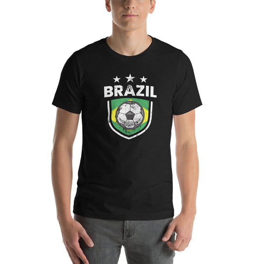 Retro Brazil Soccer Team Football Fan Country Brazilian Flag Unisex T-Shirt