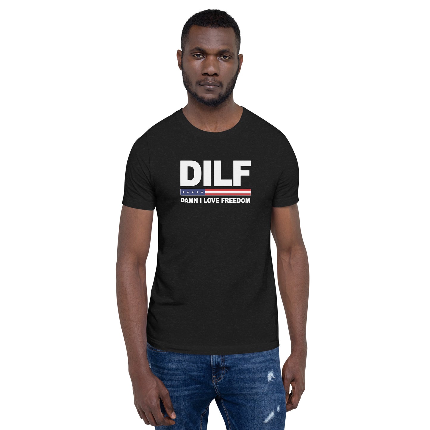 Funny DILF Military Service Freedom 4th Of July USA Flag  Joke  Unisex T-Shirt