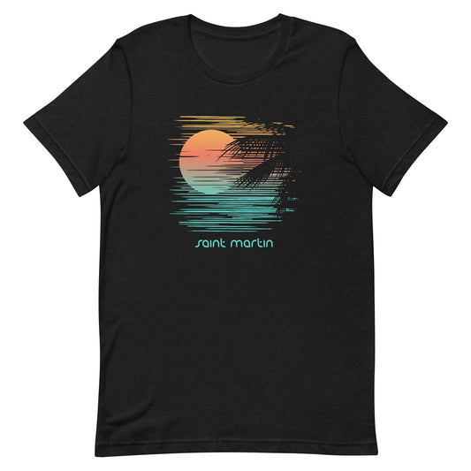 Artistic Saint Martin Palm Tree Vacation Souvenir Unisex T-Shirt