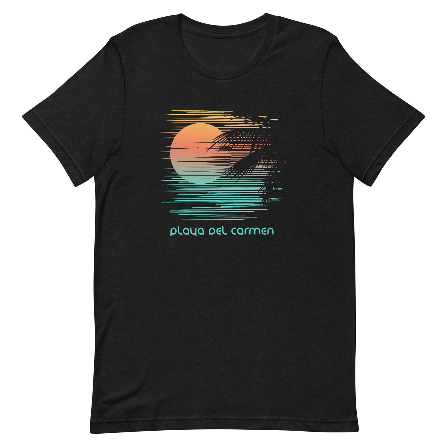 Artistic Playa Del Carmen Mexico Palm Tree Vacation Souvenir Unisex T-Shirt