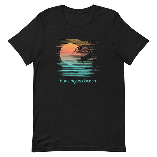 Artistic Huntington Beach California Palm Tree Vacation Souvenir Unisex T-Shirt