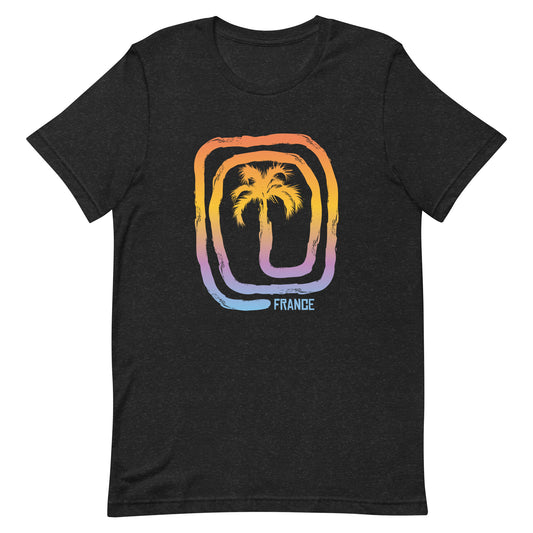 Cool France Beach Palm Tree Vacation Souvenir Unisex T-Shirt