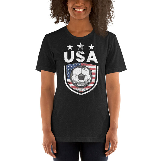 Retro USA Soccer Team Football Fan Country American Flag Unisex T-Shirt