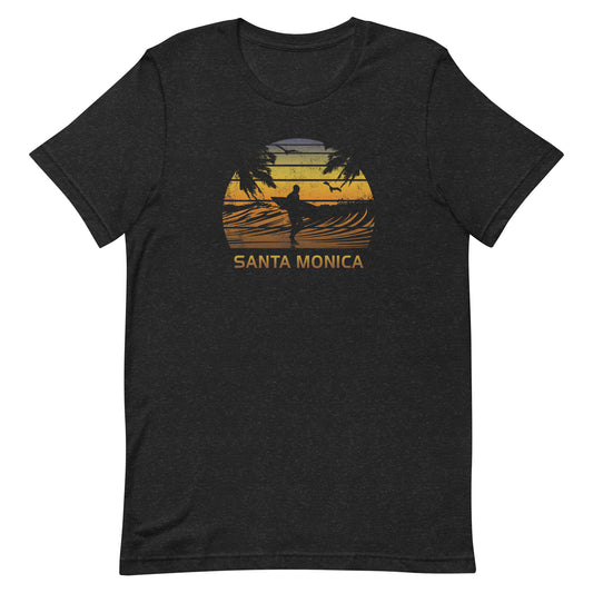Retro Santa Monica California Surfing Fan Surfer Beach Sunset Souvenir Unisex T-Shirt