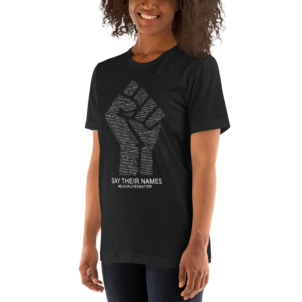 Say Their Names Black Lives Matter African American BLM Protest Unisex T-Shirt