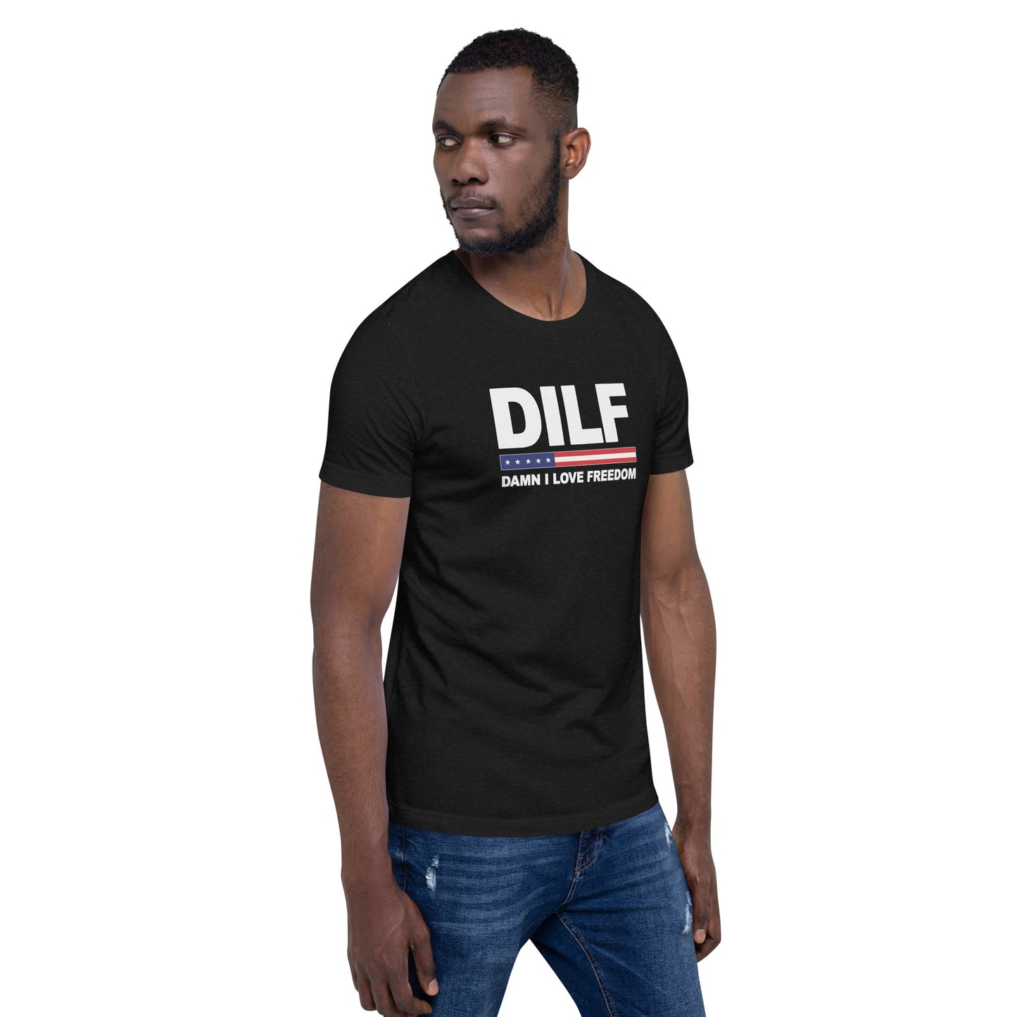 Funny DILF Military Service Freedom 4th Of July USA Flag  Joke  Unisex T-Shirt