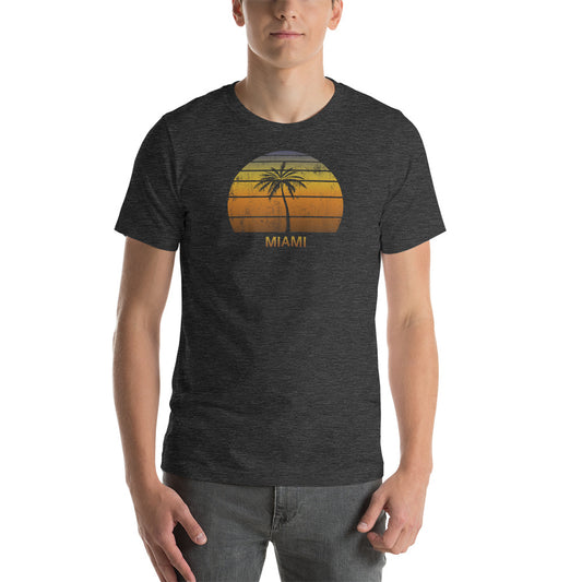 Vintage Miami Florida Beach Vacation Souvenir Sunset Unisex T-Shirt