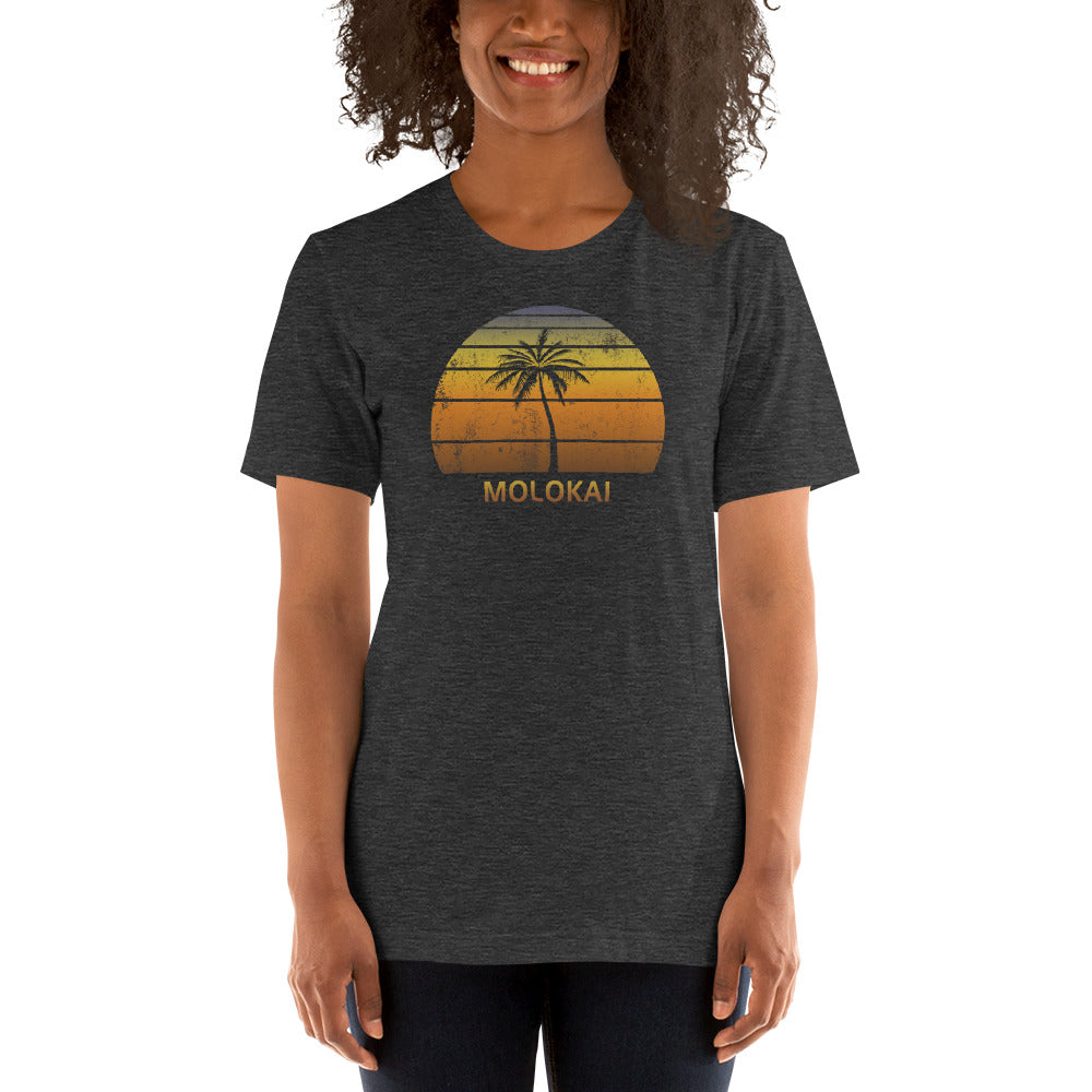 Retro Molokai Hawaii Beach Vacation Souvenir Sunset Stylish Unisex T-Shirt