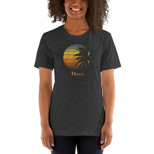 Vintage Miami Florida Unisex T-Shirt Beach Vacation Souvenir Family Palm Tree