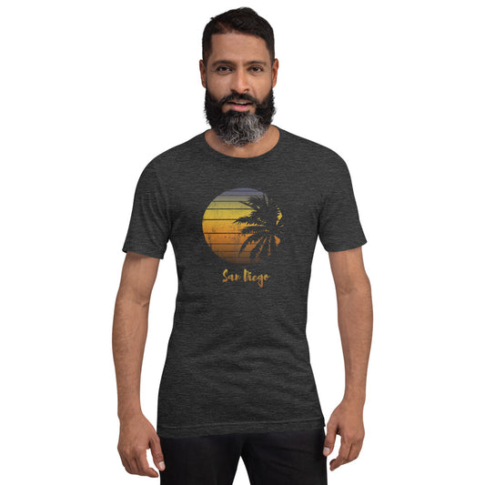Vintage San Diego California Beach Unisex T-Shirt Vacation Souvenir Palm Tree
