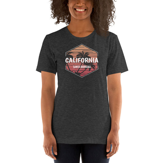 Santa Barbara California Sunset  Vacation Souvenir  Retro Sunrise Unisex T-Shirt