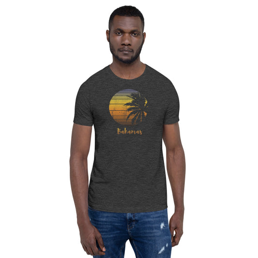 Retro Bahamas Beach Palm Tree Vacation Souvenir Unisex T-Shirt