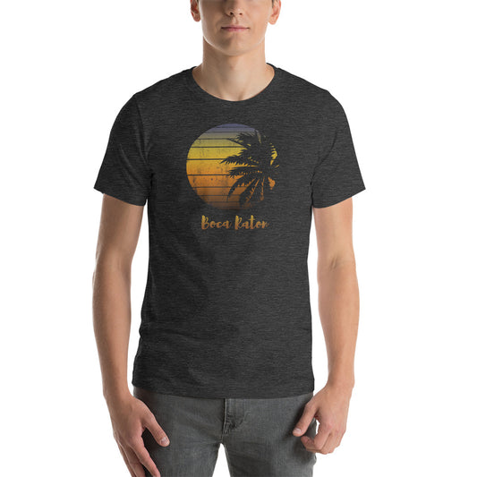 Retro Boca Raton Florida Beach Palm Tree Vacation Souvenir Unisex T-Shirt