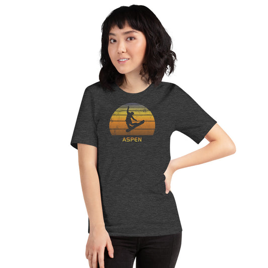 Retro Aspen Colorado Snowboarding Fan Unisex T-Shirt