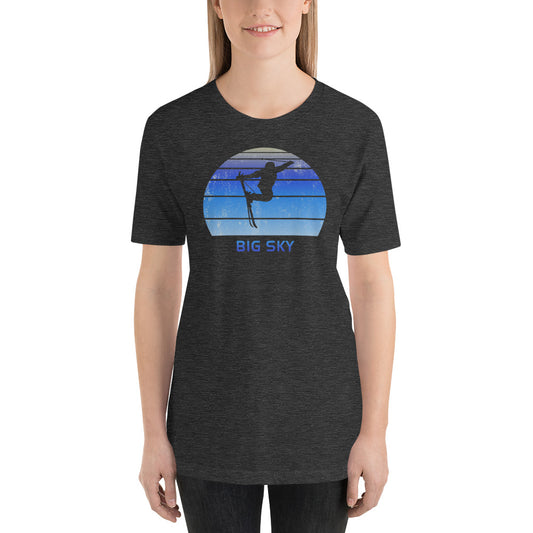 Retro Big Sky Montana Skiing Fan Unisex T-Shirt